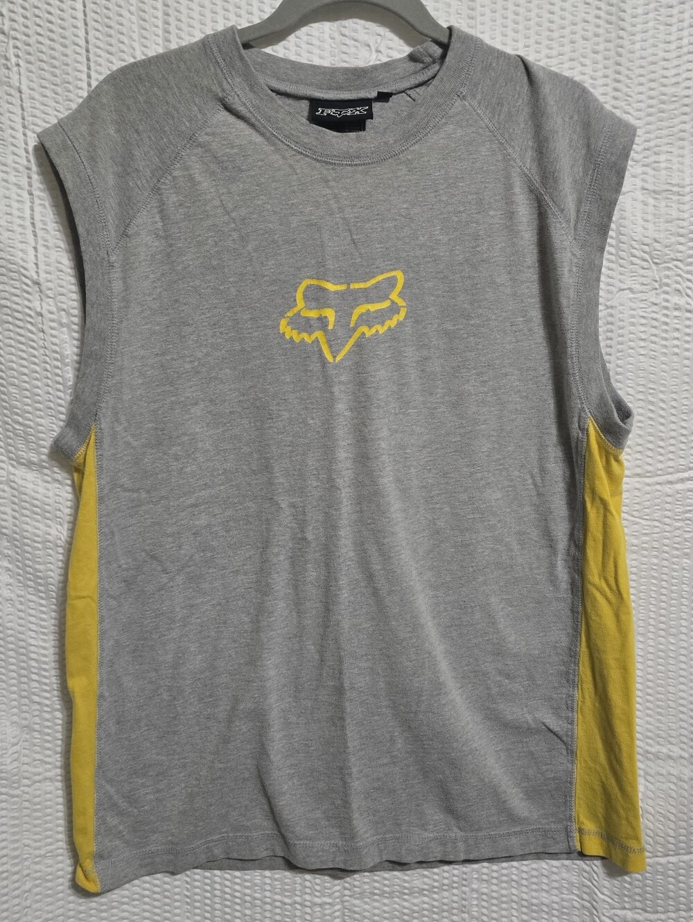 Fox Racing Lg Gray Tank Top with Yellow Accents